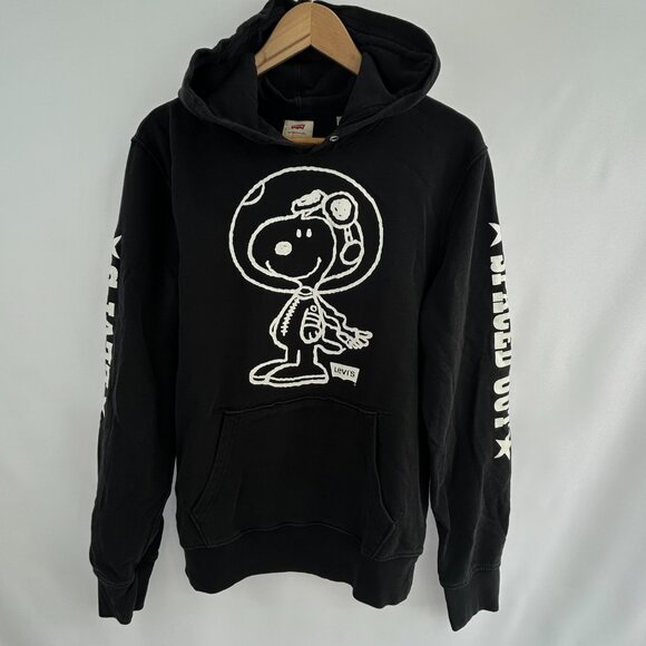 Levi’s x Peanuts Snoopy Graphic Hoodie Black Men's Medium - Picture 2 of 13